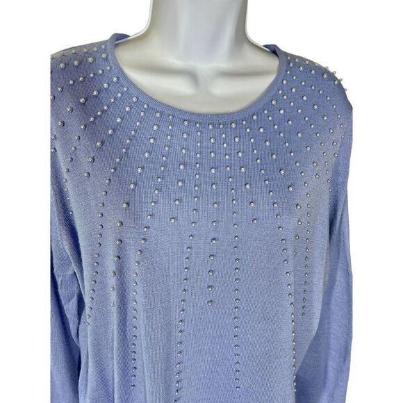 Alfred Dunner Purple Embellished Wool Blend‎ Long Sleeve Sweater Women’s Size XL - Picture 2 of 6